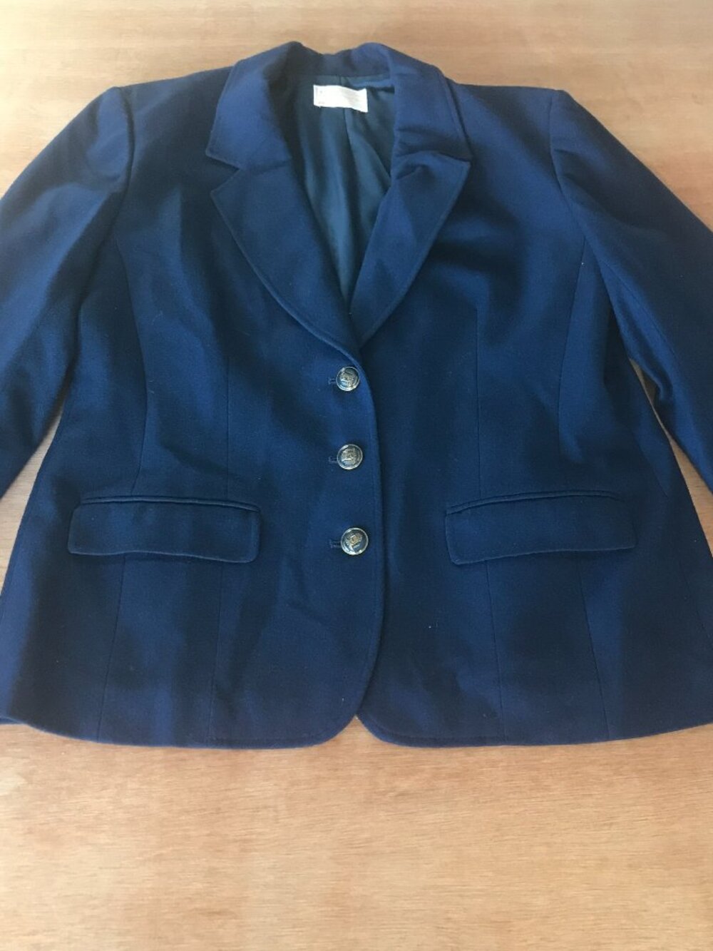 Vintage Pendleton 100% Virgin Wool Blazer Women 12 Blue 3 Button Pocket 20174